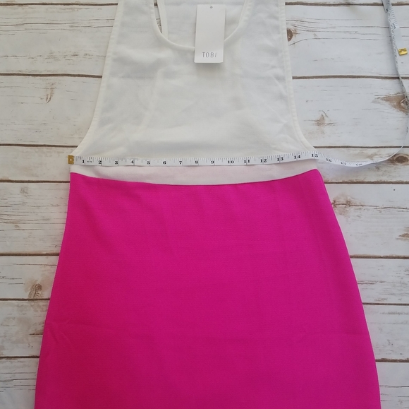 Tobi Dress size S/P color block white mini shift - Picture 6 of 6